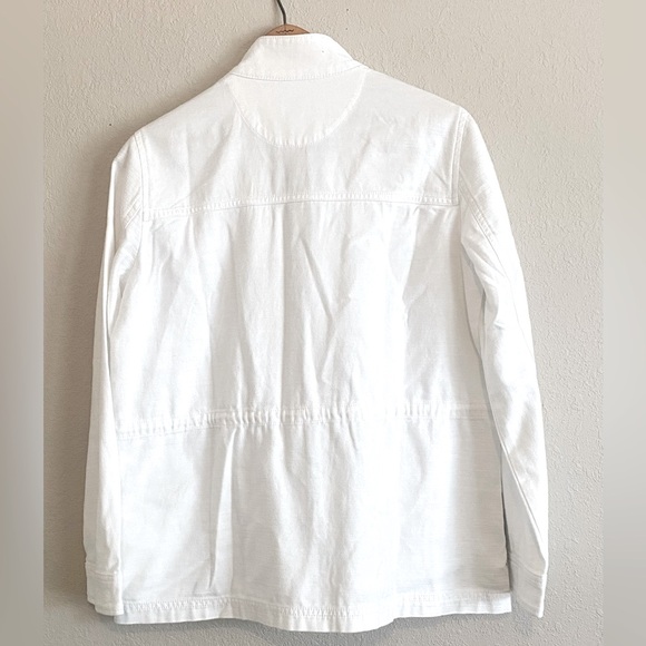 J. Crew Women’s White Lightweight Jacket Zipper/Button Closure Size Small - Picture 3 of 5